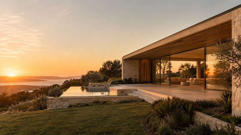 Styled twilight concept — the editorial look a listing set is shot for