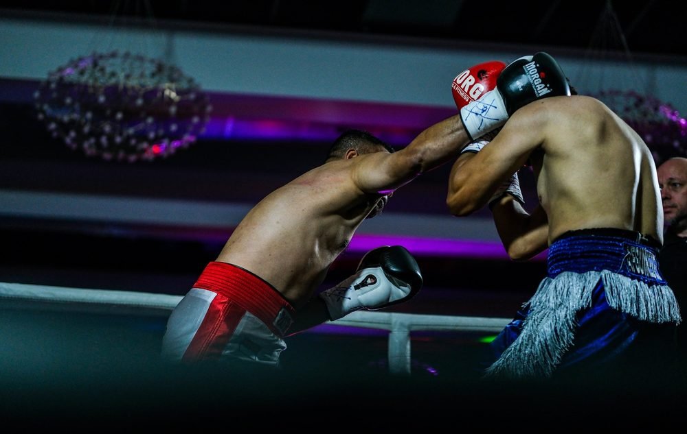 Ringside boxing photography at a Sydney fight night, shot in venue lighting (frame 10 of 24)