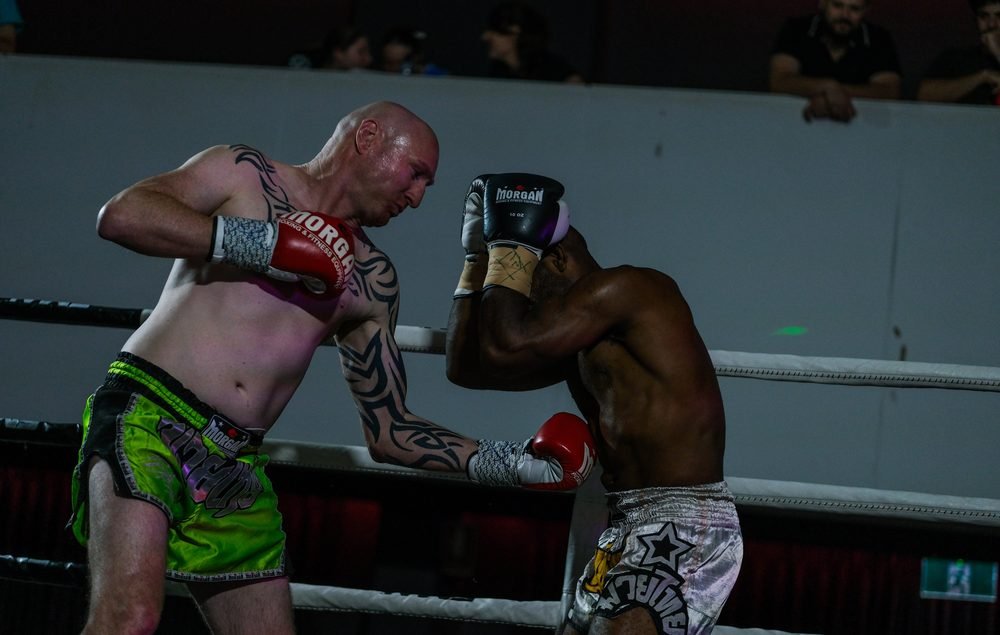 Ringside boxing photography at a Sydney fight night, shot in venue lighting (frame 17 of 24)