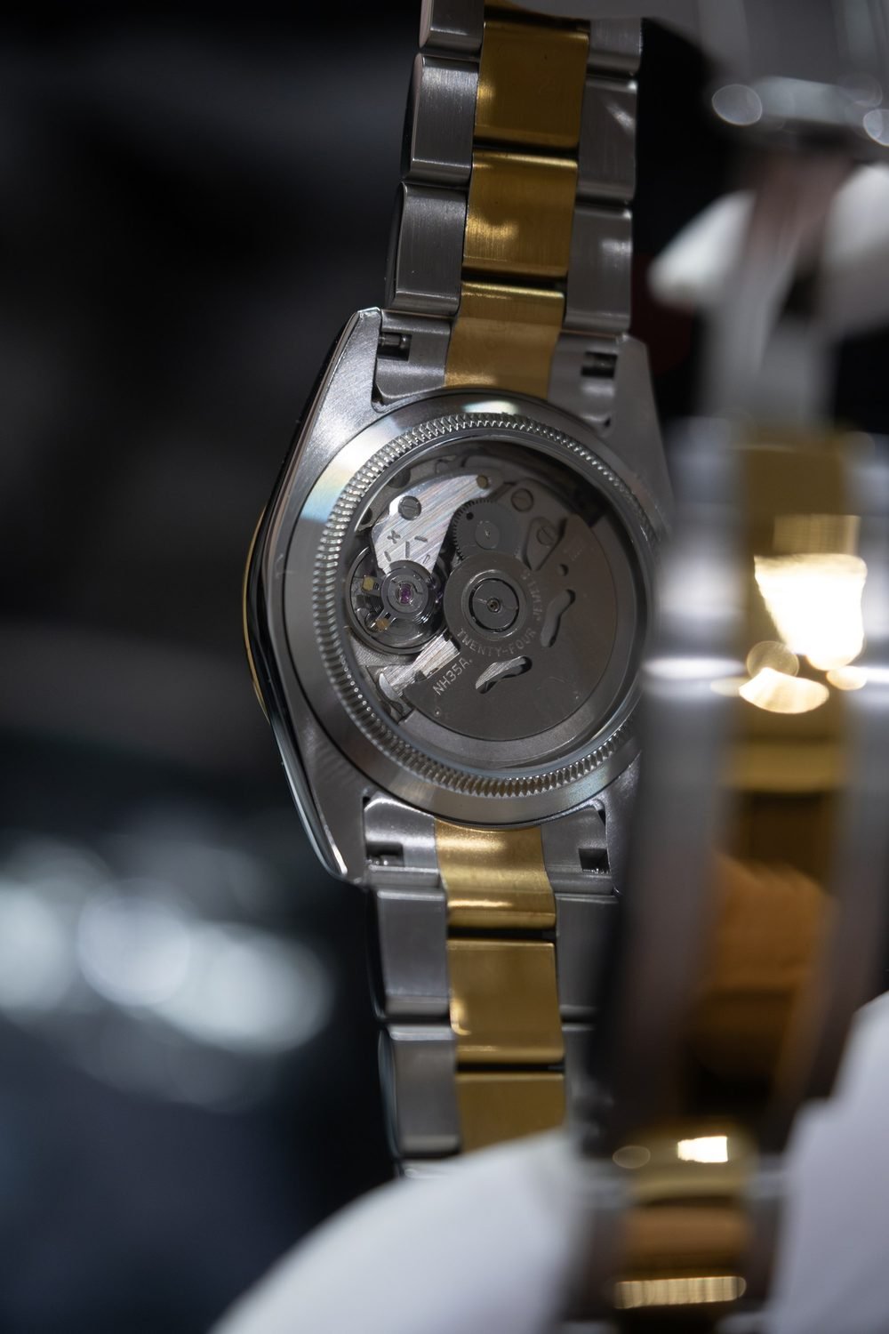 Studio watch photography, lit for steel, sapphire and lacquer on a black ground (frame 3 of 12)